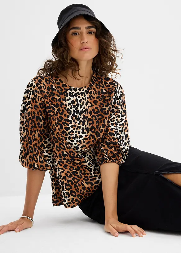 Blus av fintrådig viskosmix, bonprix