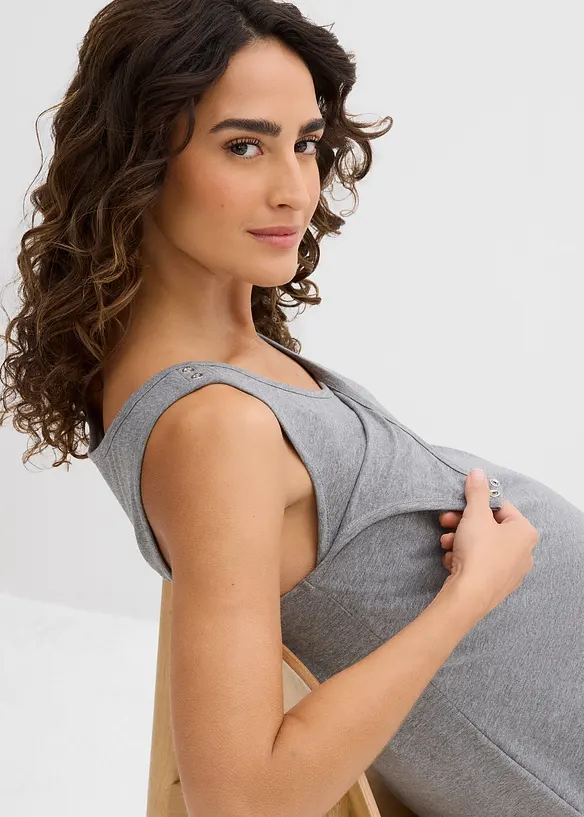 Mamma-/amningsklänning i jersey med bomull (2-pack), bonprix