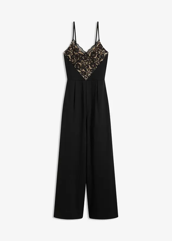 Jerseyjumpsuit med spets, bonprix