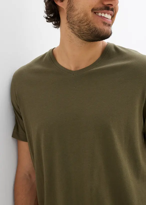 V-ringad T-shirt (3-pack), bonprix
