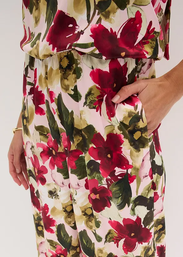 Jumpsuit i gl&auml;nsande satin, bonprix