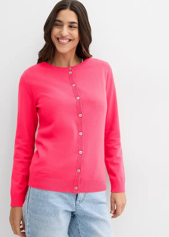 Cardigan med rund halsringning, bonprix