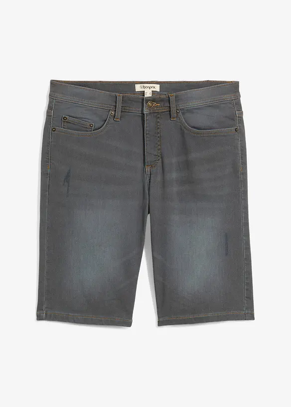 Stretchiga jeansshorts med bekv&auml;mt snitt, Regular Fit, bonprix