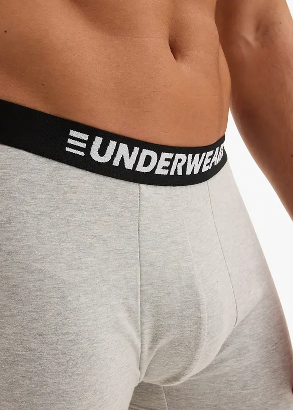 Boxershorts med ekologisk bomull, midilängd, tajt modell  (3-pack), bonprix