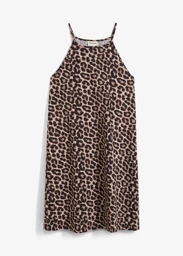 Klänning med leopardmönster i ren bomull, bonprix