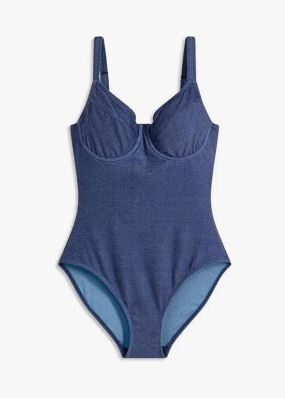 Bygelbaddräkt i jeanslook, bonprix