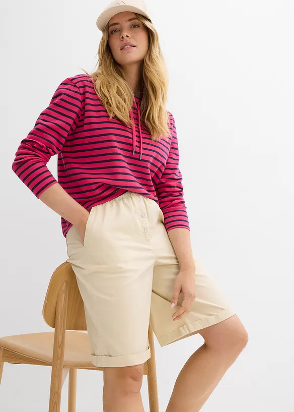 Papertouch-bermudas av bomull, bonprix