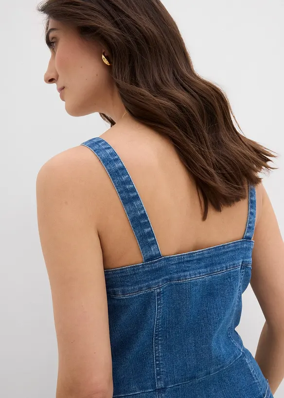 Jeansklänning i omlottstil, bonprix