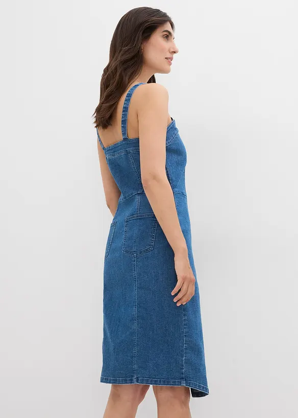 Jeansklänning i omlottstil, bonprix