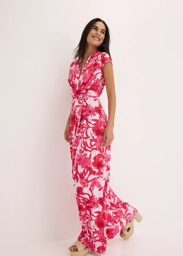 Mönstad jumpsuit av jersey, bonprix