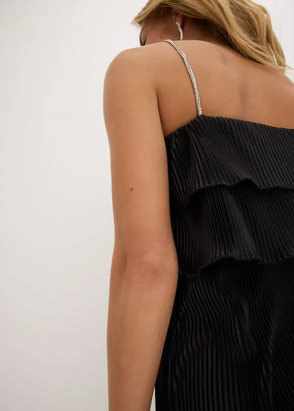 Jerseyklänning med plissering, bonprix