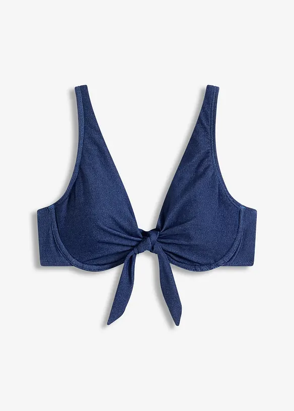 Bikiniöverdel med bygel, jeanslook, bonprix