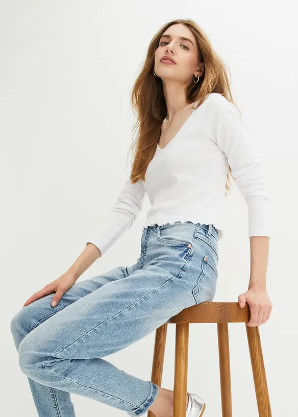 Mom Jeans High Waist, Stretch, bonprix
