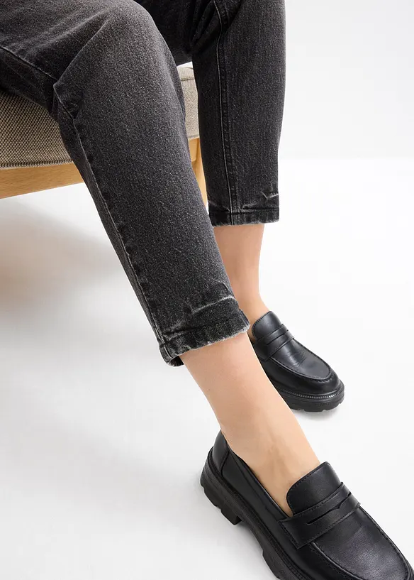 Mom Jeans High Waist, cropped, bonprix