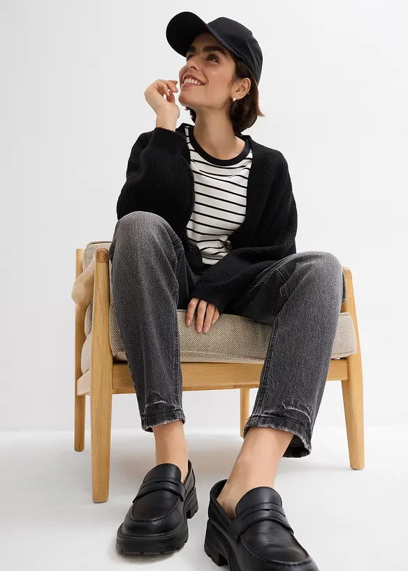 Mom Jeans High Waist, cropped, bonprix