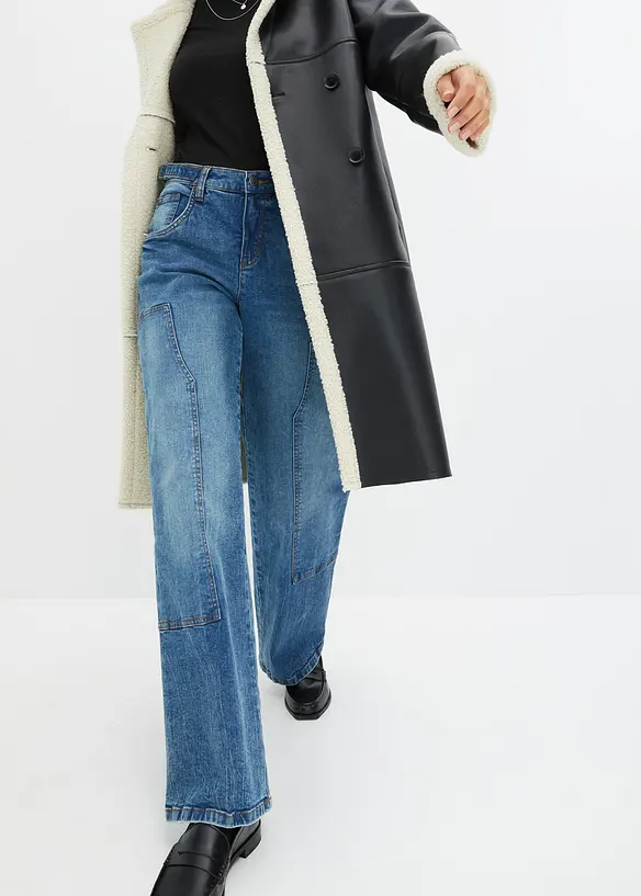 Jeans Wide Leg Mid Waist, bonprix