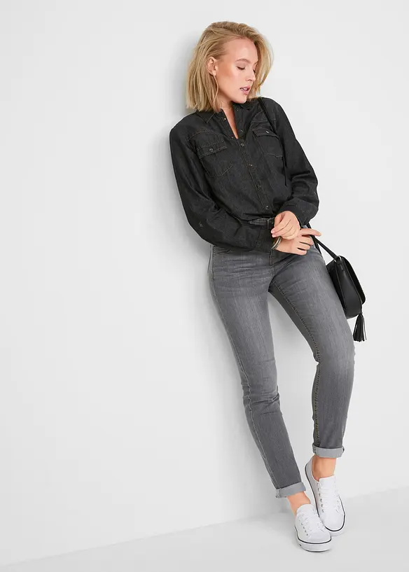 Jeans med Slim Fit och High Waist, comfort Stretch, bonprix