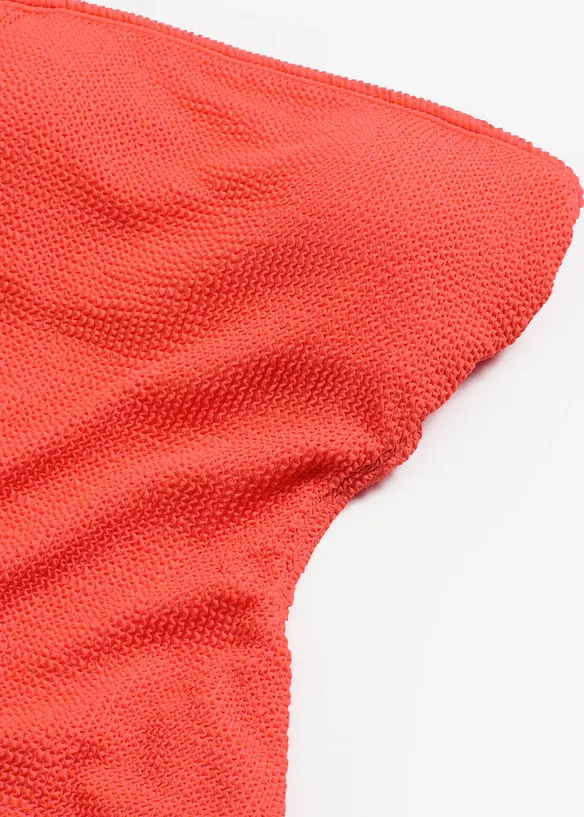Baddräkt i material med struktur, med transparenta axelband, bonprix