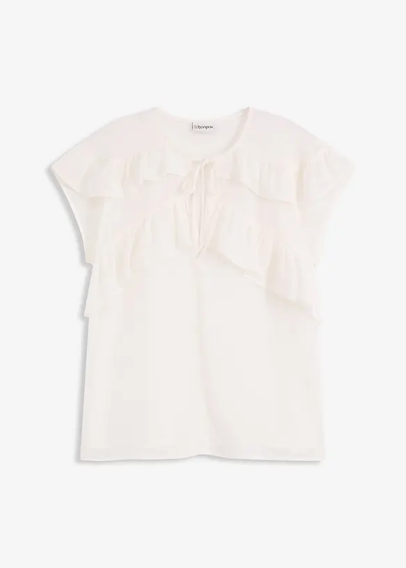 Chiffongblus med volanger, bonprix