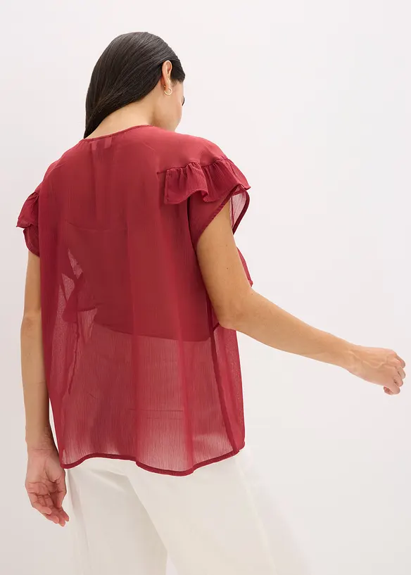 Chiffongblus med volanger, bonprix