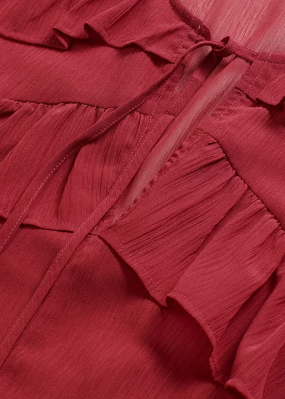 Chiffongblus med volanger, bonprix