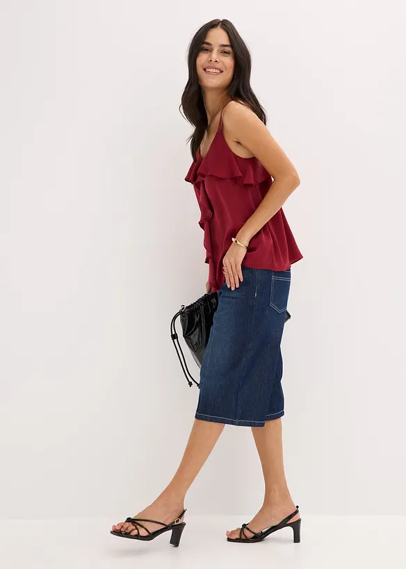 Linne i glansig satin, bonprix