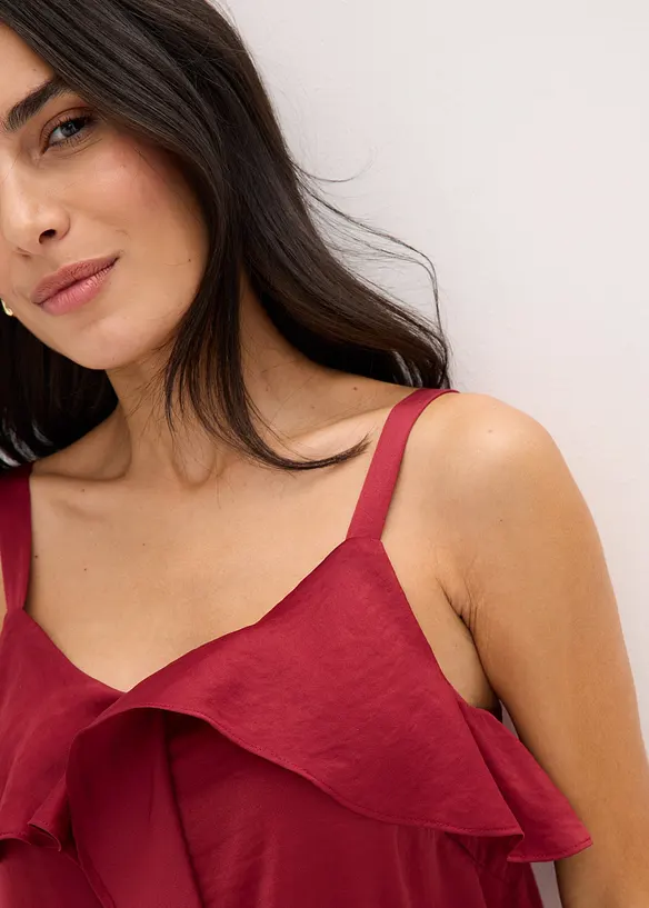 Linne i glansig satin, bonprix