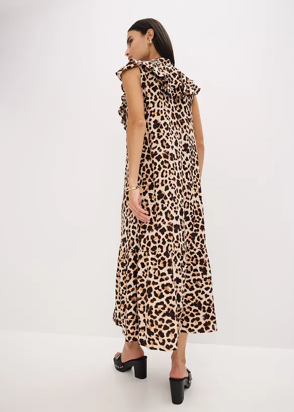 Mellanl&aring;ng volangkl&auml;nning i kr&auml;pp med struktur, bonprix