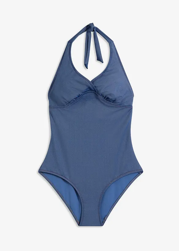 Baddräkt i neckholder-modell i jeanslook, bonprix
