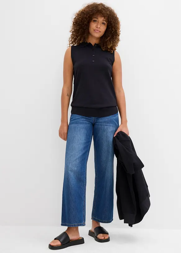Stickad topp, bonprix