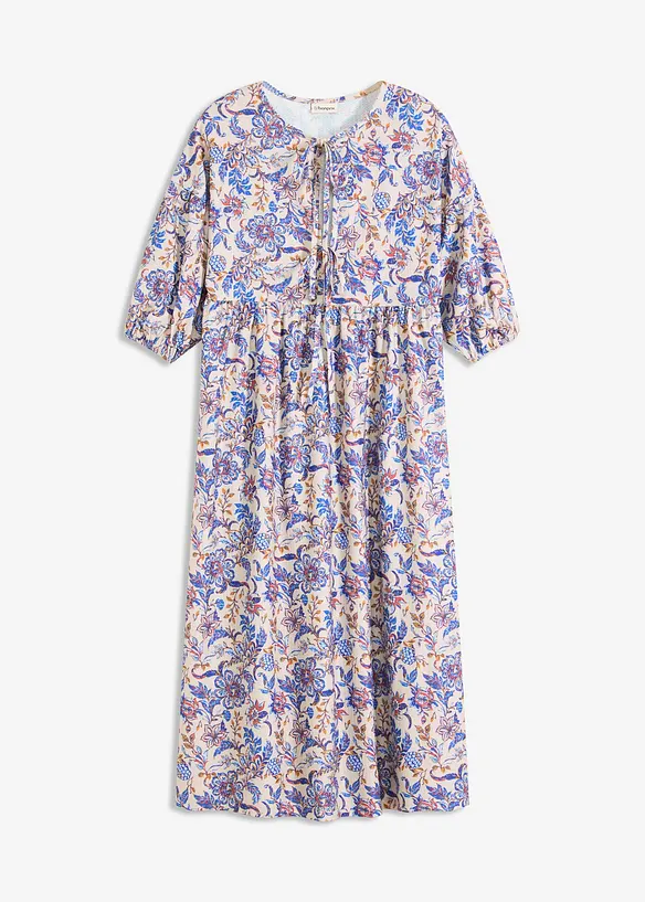 Jerseyklänning med snörning, bonprix