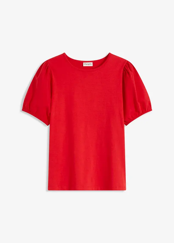 Jerseytopp med ärmar av bomullspoplin, bonprix
