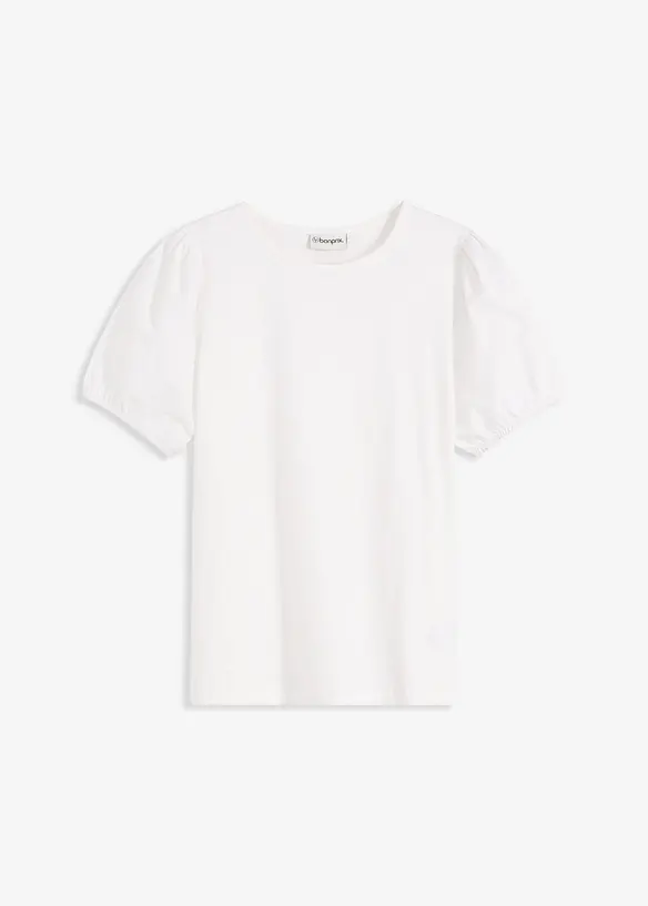 Jerseytopp med ärmar av bomullspoplin, bonprix