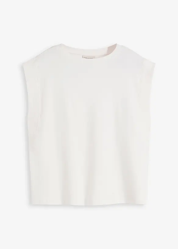 Topp med ribbade ärmringningar, bonprix