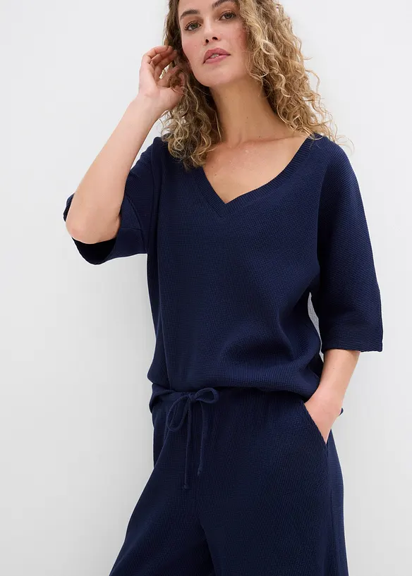 Bomullsbyxa i material med struktur, bonprix