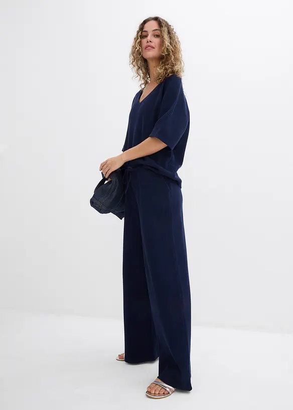 Bomullsbyxa i material med struktur, bonprix