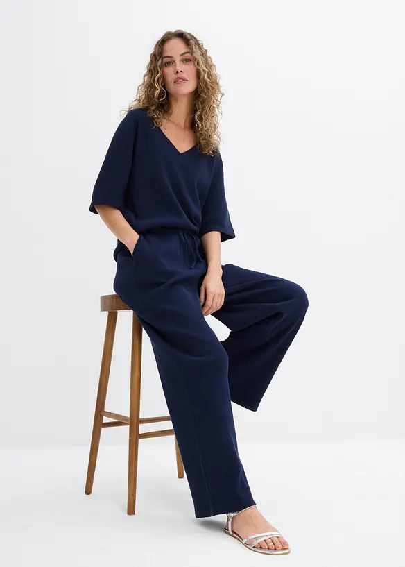 Bomullsbyxa i material med struktur, bonprix