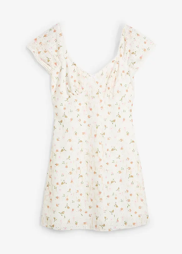 Spetsklänning med blommönster, bonprix
