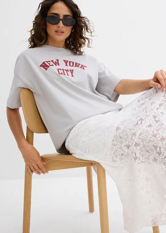 Oversized topp av ekologisk bomull, bonprix