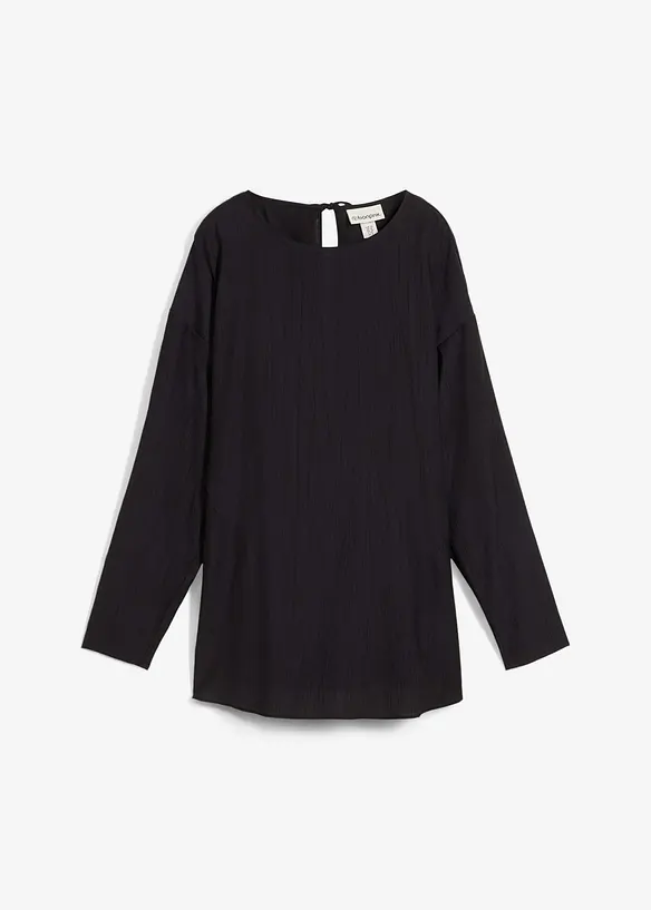 Oversized blustunika av krinklad viskos med struktureffekt, bonprix