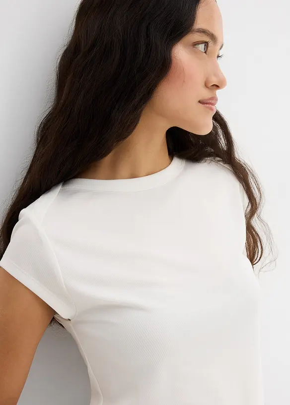 Ribbad topp av mjuk modalmix, bonprix