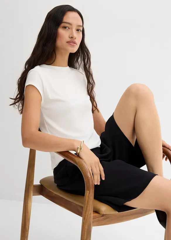Ribbad topp av mjuk modalmix, bonprix