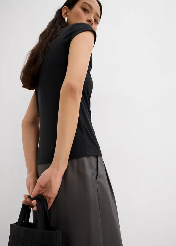 Ribbad topp av mjuk modalmix, bonprix