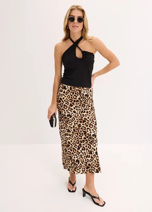 Linne med halterneck och cutout, bonprix