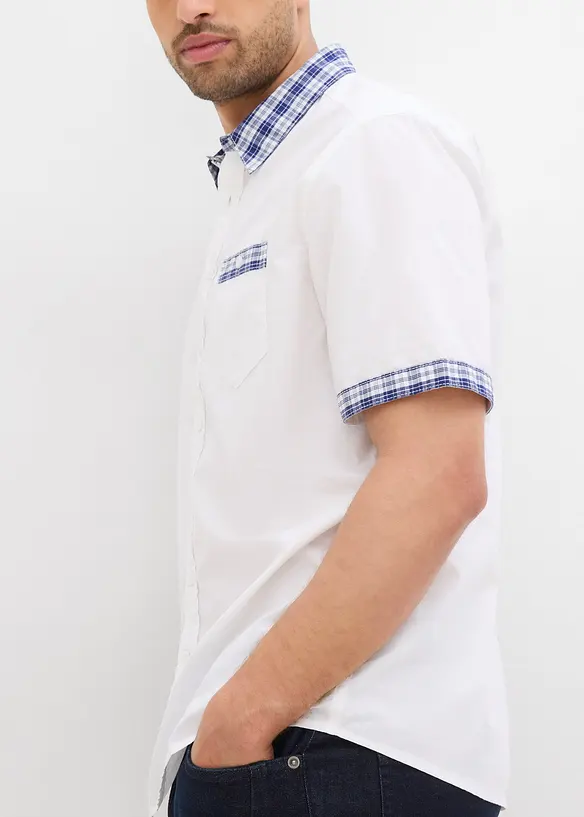 Kortärmad skjorta i ren bomull, bonprix