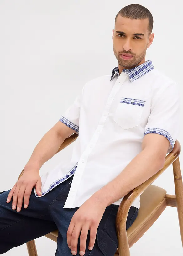 Kortärmad skjorta i ren bomull, bonprix