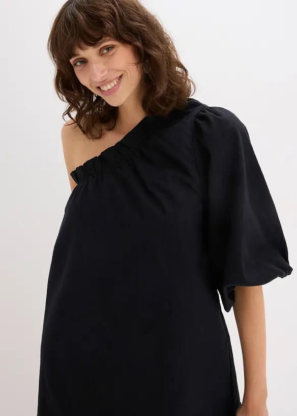 One shoulder-klänning av bomull, bonprix