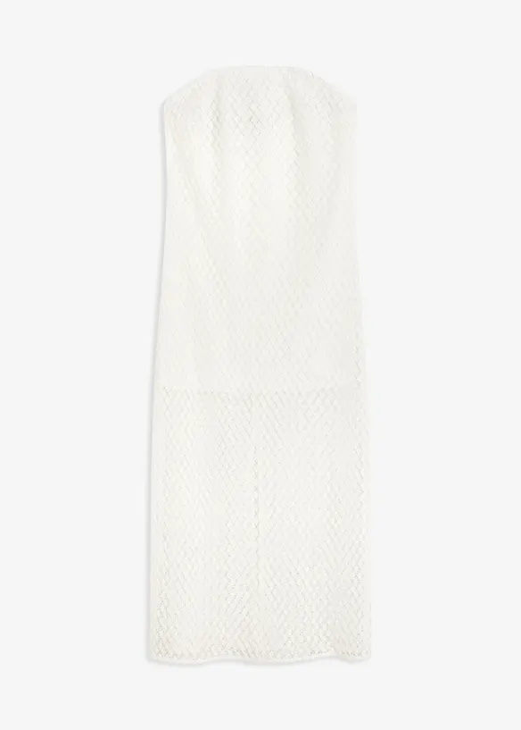Off shoulder-klänning med spets, bonprix