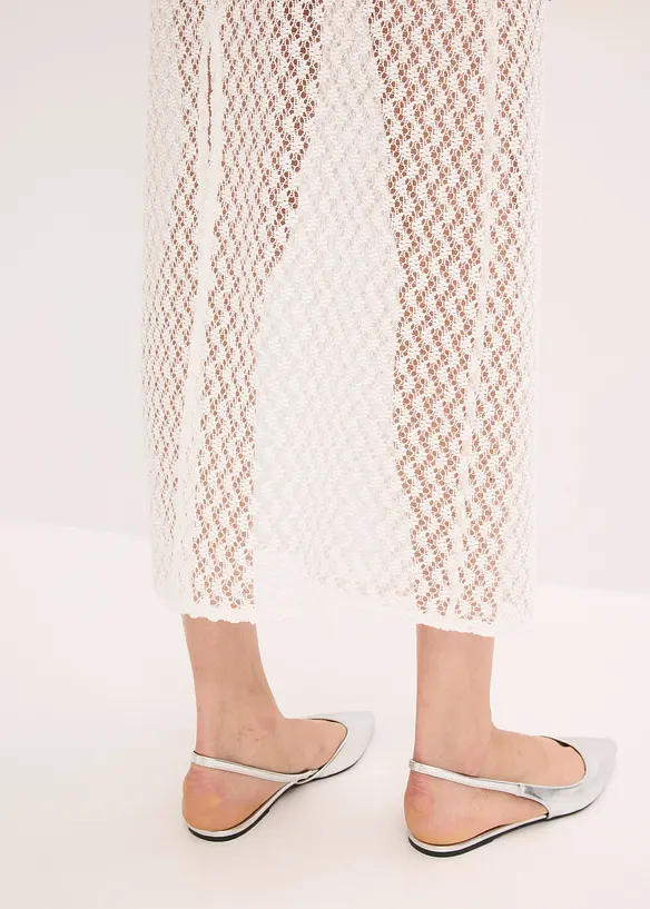 Off shoulder-klänning med spets, bonprix