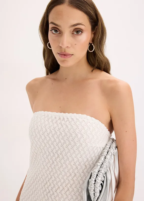 Off shoulder-klänning med spets, bonprix